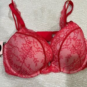 Elegant Red Lace Bra